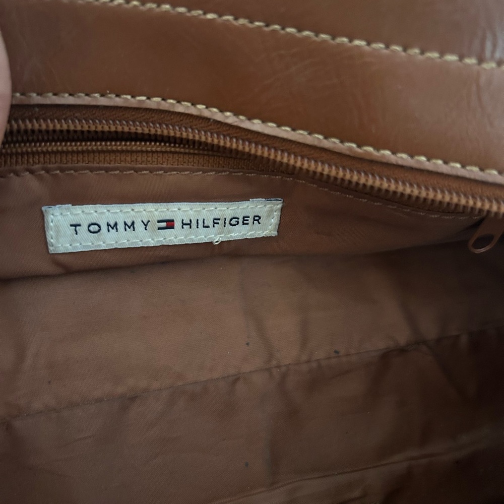Vintage Tommy Hilfiger Brown Leather Shoulder Bag - Picture 3 of 8